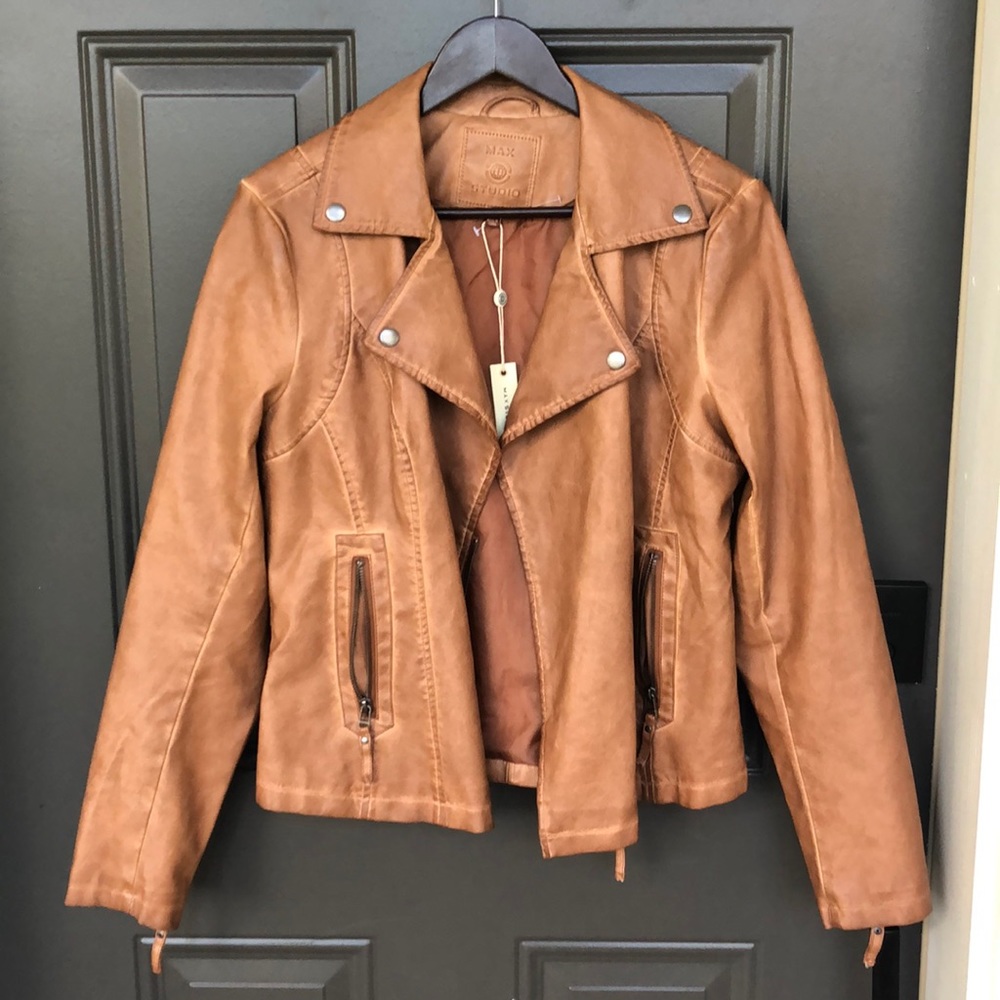 Brown leather jacket